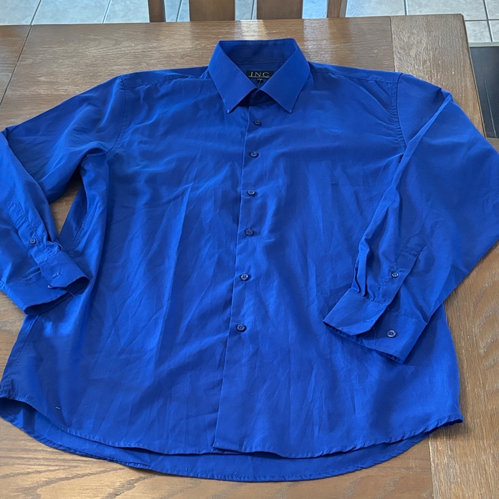 INC International Concepts Men's Vibrant Blue Dress Shirt